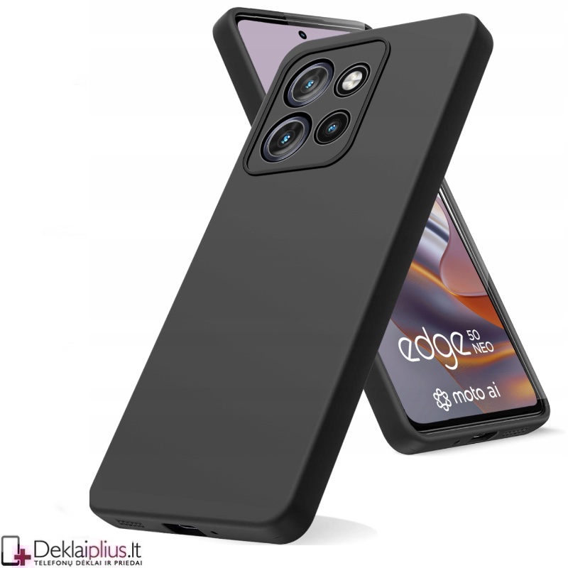 Silikoninis ploniausias dėklas su kameros apsauga - juodas (Motorola Edge 50 Neo/60 Neo) Silikoninis ploniausias dėklas su kameros apsauga - juodas (Motorola Edge 50 Neo/60 Neo)